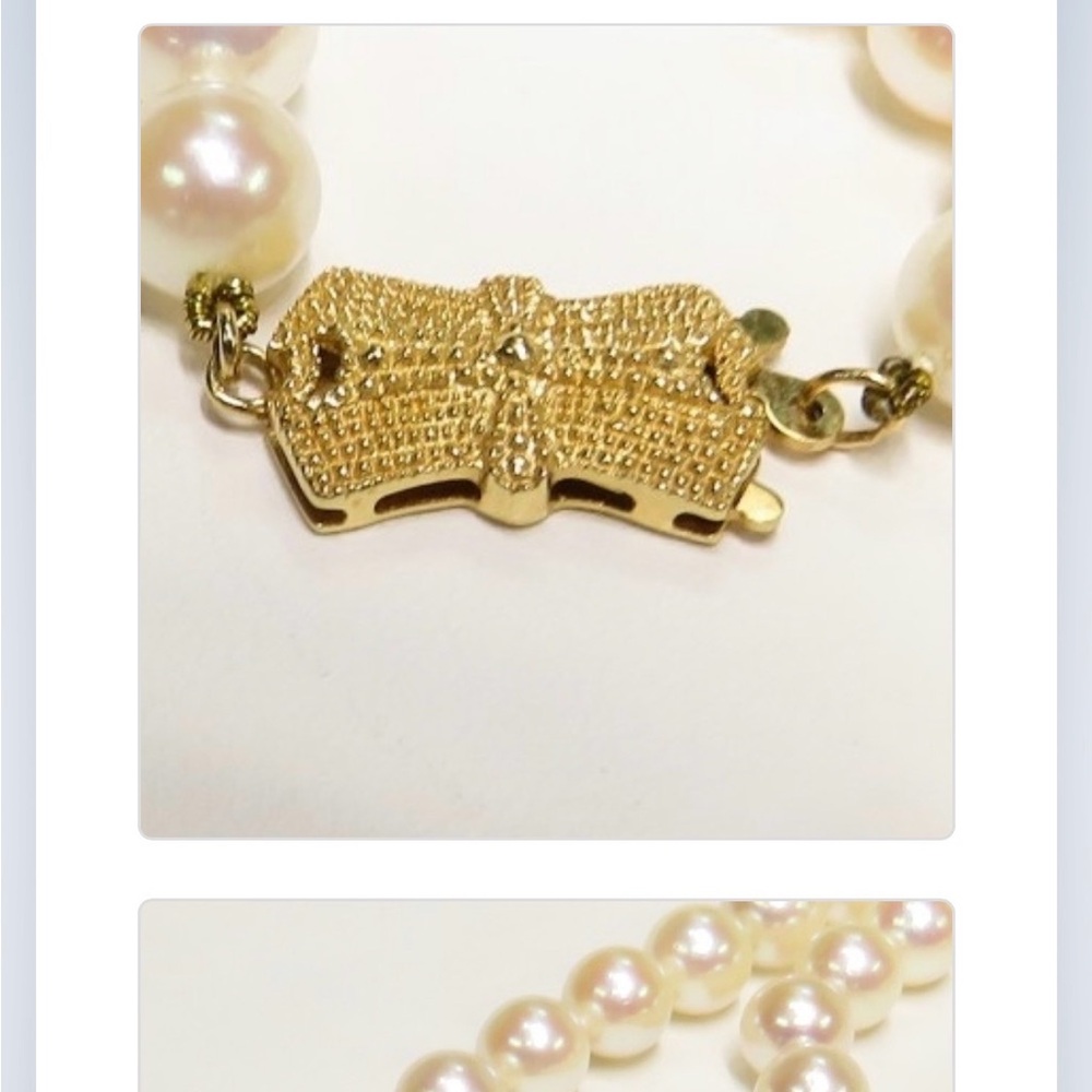 Mikimoto Cream Pearl Necklace with Gold Clasp - Picture 2 of 5